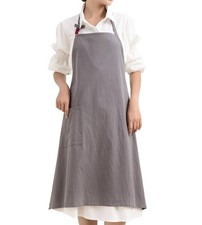 1 PCS Cotton Linen Japanese Cooking Apron With Pockets Women Men Baking Garden