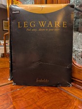 Fredericks Leg Ware Ribbed Crochet Thigh High Stockings in Black / Large