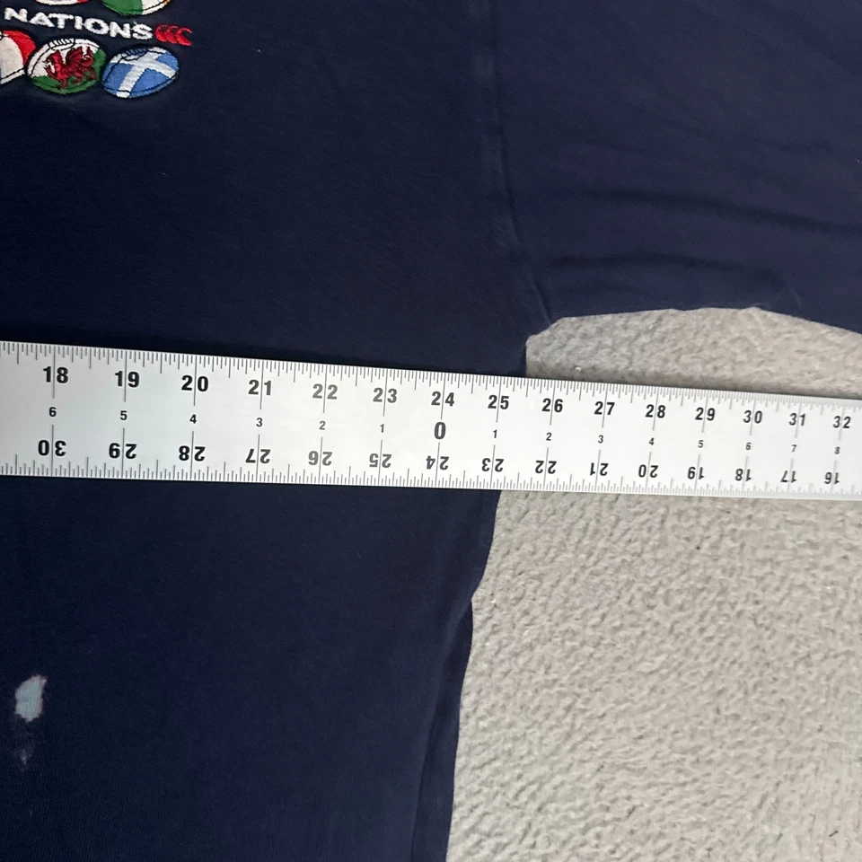 Кентербери регби поло мужской размер XL синий длинным рукавом шесть наций рубашка * читать - Изображение 3 из 4