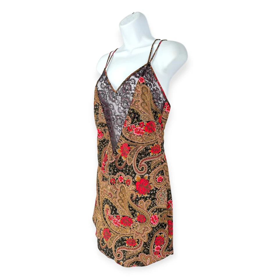 Victoria's Secret | Pequeño | DE COLECCIÓN Etiqueta Dorada Paisley Satén y Encaje Peluche Slip Foto 4 de 4