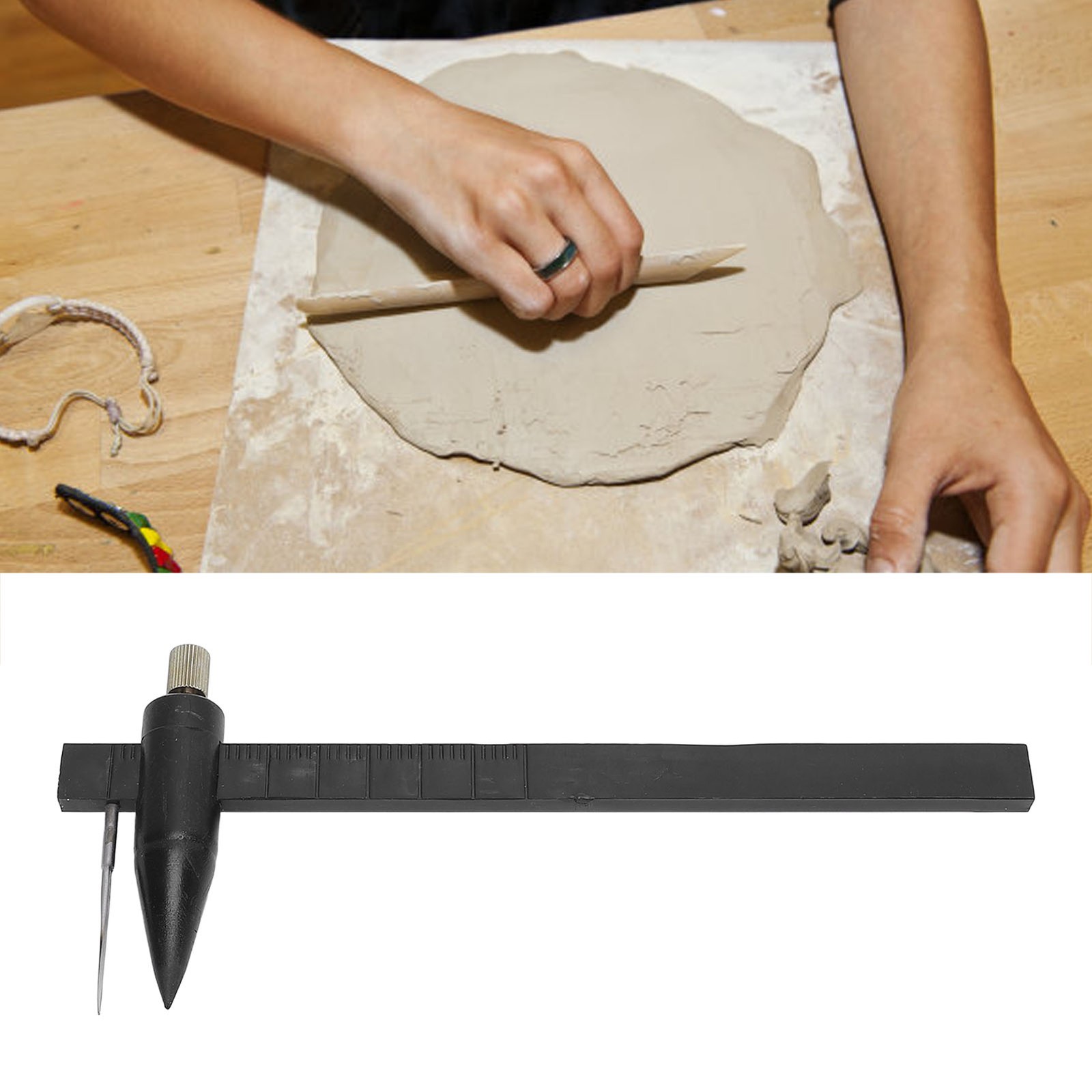 Clay Compass Circle Cutter Plastic Compass Caliper Measuring Tool For Pottery