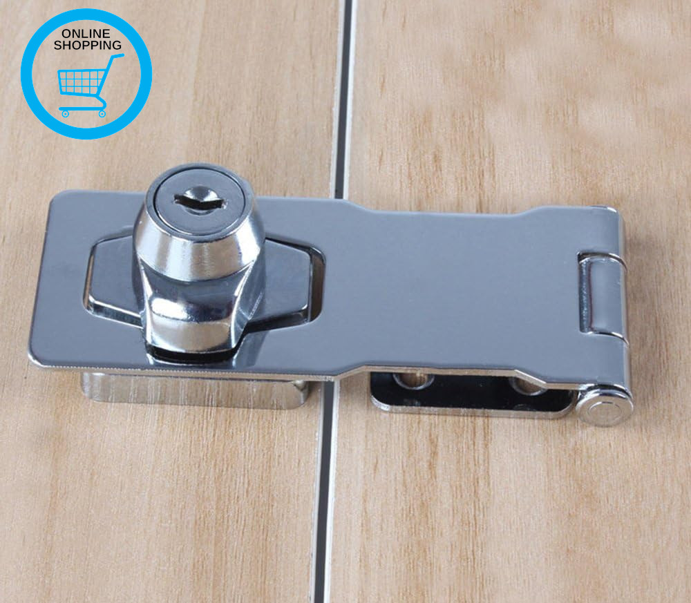1 Pack 105Mm Lock Hasp Door Bolt Latch Buckle with Padlock and Keys Locking Hasp