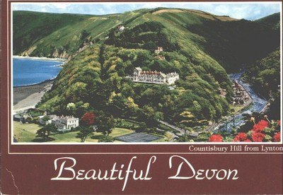 Schöne Postkarte von Devon: Countisbury Hill, Lynton, 1982 verschickt