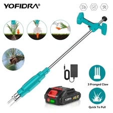 Weed Puller Electric Weeder Handheld Lawn Grass Remover Tool Garden w/1 Battery