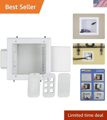 Innovative Expandable Media Box: White Dual Receptacle for Modern Connectivity