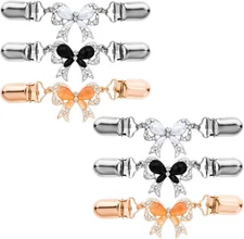 Retro Dress Clip Set - 6 Brooches for Shirts, Sweaters, and Shawls