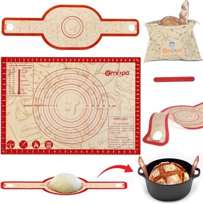 3-Piece Silicone Bread Pan and Silicone Baking Mat Set