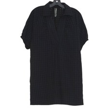 Anthropologie Mini Dress Lined Puff Sleeve Short Sleeve Minimalist Black XXS