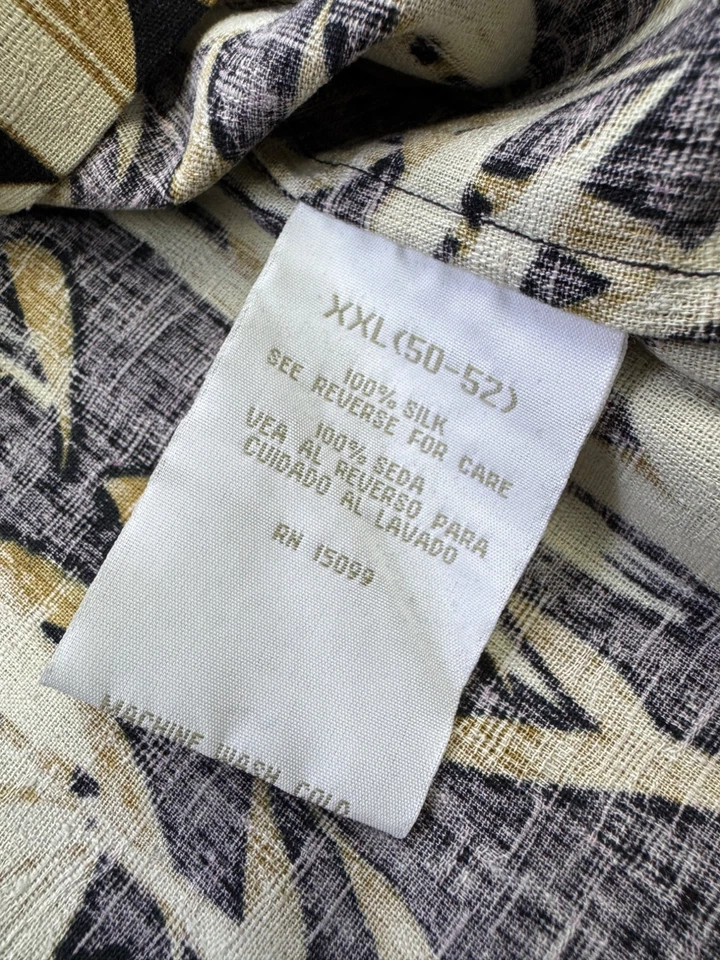 Trader Bay Shirt Men 2XL Floral Washable Silk Hawaiian Tropical Camp Button Up - Image 4 of 4