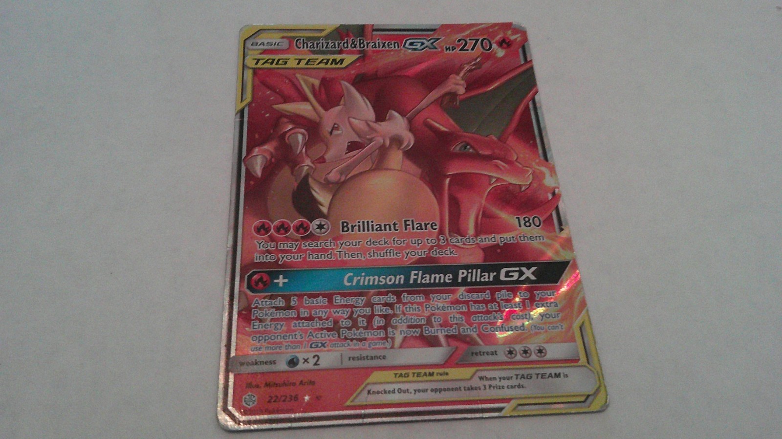 Charizard & Braixen GX 22/236 Sm-Cosmic Eclipse Holo