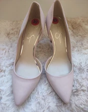 Jessica Simpson Womens 10 Livvy Pink Faux Nubuck Leather Heels Shoes