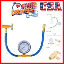 R134A AC Refrigerant Recharge Hose, with 70 mm Gauge and 1/2" Female Freon Ca...