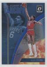 2018 Donruss Optic All Clear for Takeoff Blue Prizm 15/49 Julius Erving HOF p7i