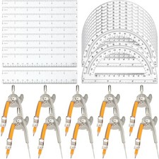 Pieces Geometry Math Set Compass for Geometry Math Compass and Protractor 40