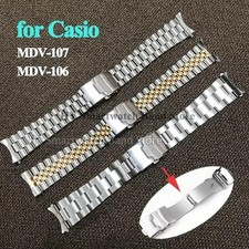22mm Stainless Steel Watch Straps For Casio MDV-107/106/2784 Diving Bracelet New