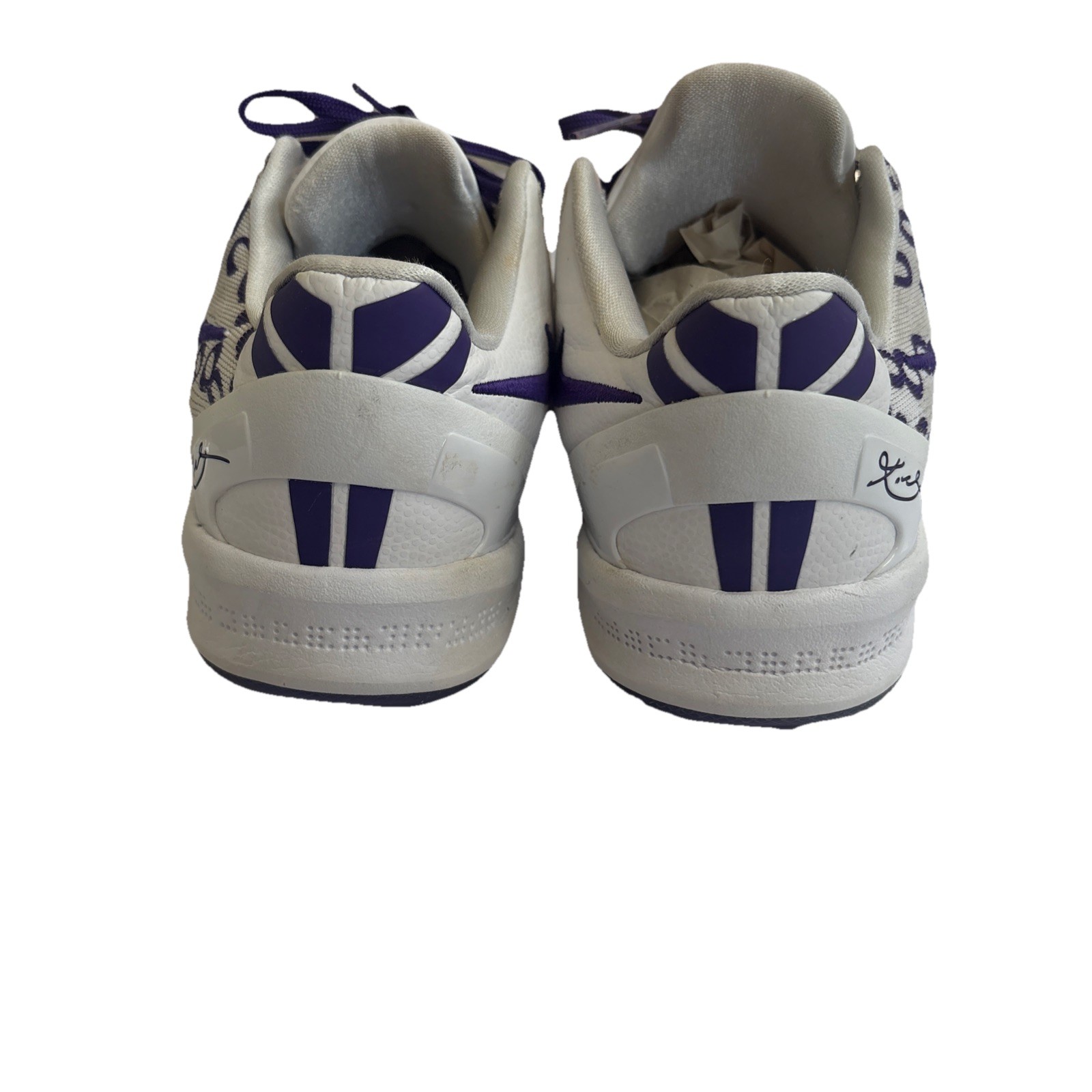 Kobe VIII Big Kids' Basketball Shoes /White/Court Purple Size 5 Y Sneakers image 6