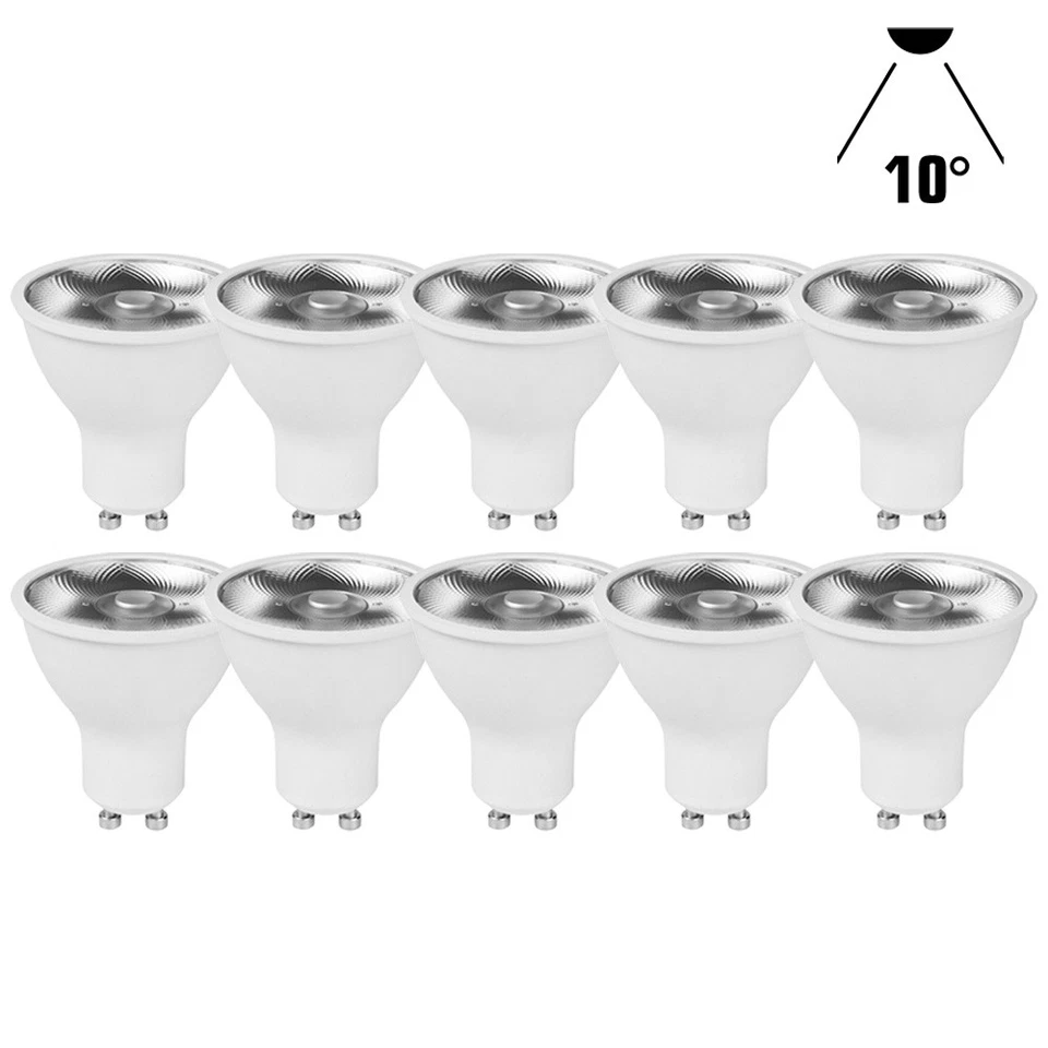 10 x LED Reflektor 6W GU10 Linse 435lm Strahler Lampe Neutralweiß 4000K Spot 10°