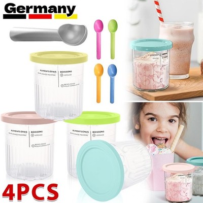 4stk Behälter Für Ninja Creami Deluxe NC501 NC500 Serie Eisbecher mit Deckel Set