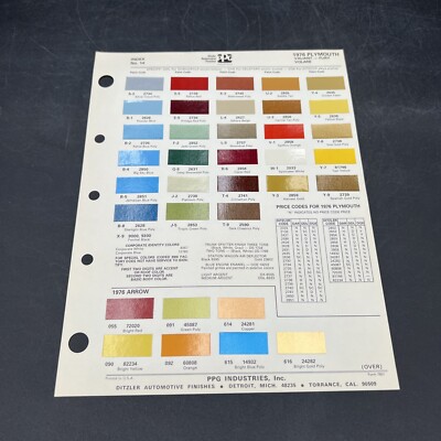 1976 PLYMOUTH VALIANT DUSTER SCAMP VOLARE GRAN SPORT FURY BROUGHAM PAINT CHIPS