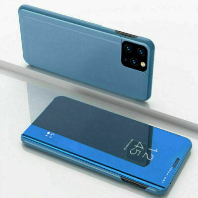For iPhone 15 16 17 Pro Max 14 13 12 SE Clear View Mirror Flip Case Stand Cover