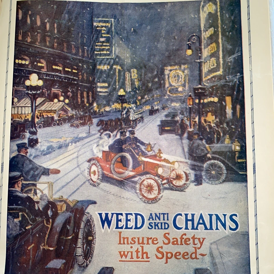 RARO NYC 1912 Weed The Great White Way Coches Cadenas antideslizantes LEER Foto 4 de 4