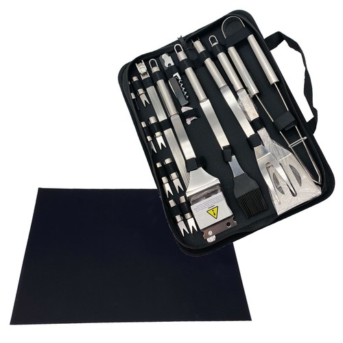BBQ Tool Set Stainless Steel Outdoor Grill Utensil Cooking Cutlery Kit with Case - Picture 12 of 17