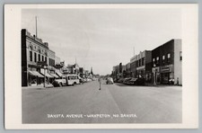 Wahpeton North Dakota Dakota Avenue Street View Real Photo Postcard RPPC 1952
