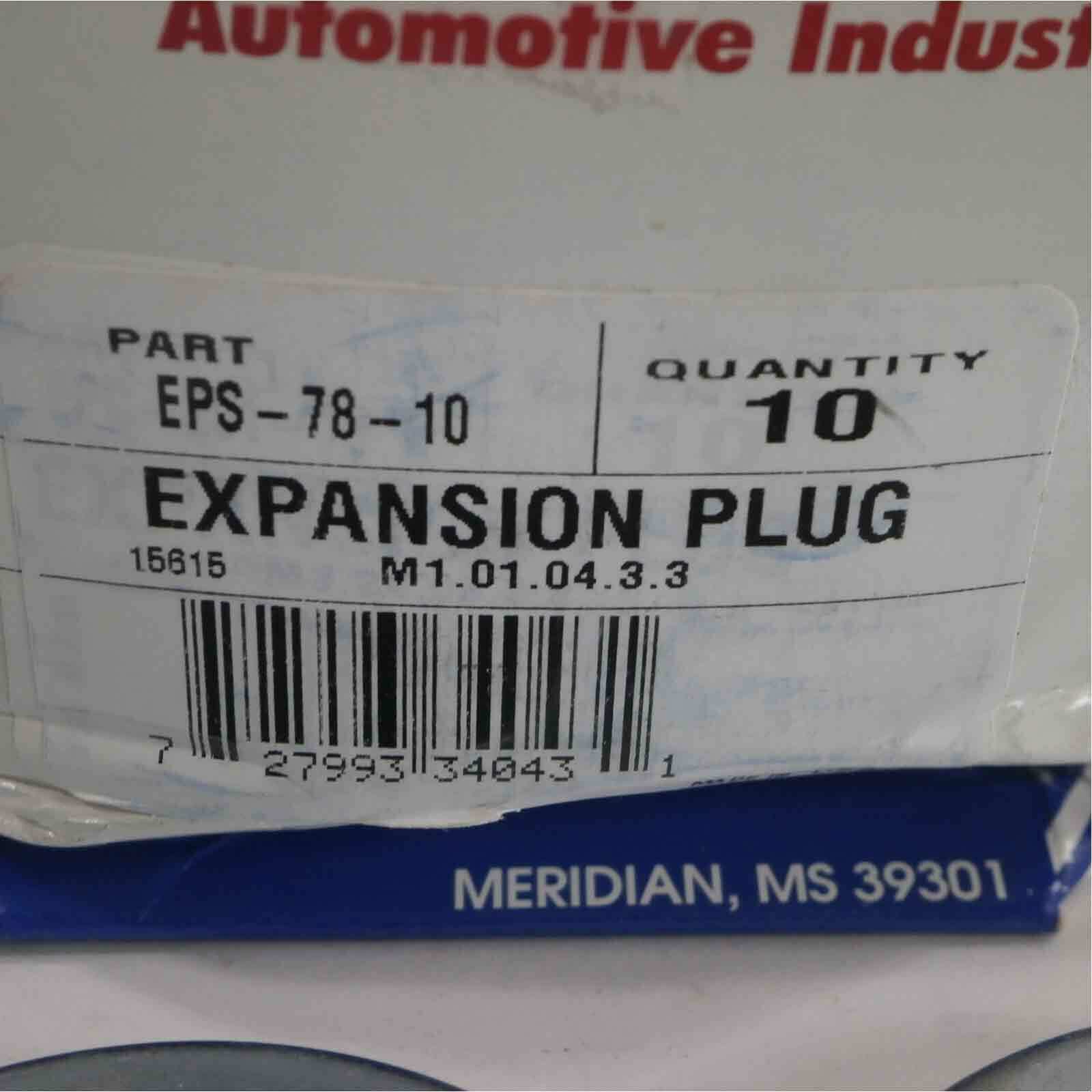 Pioneer Products EPS7810 Eng Expansion Freeze Plug Kit Plugs Qty of 1
