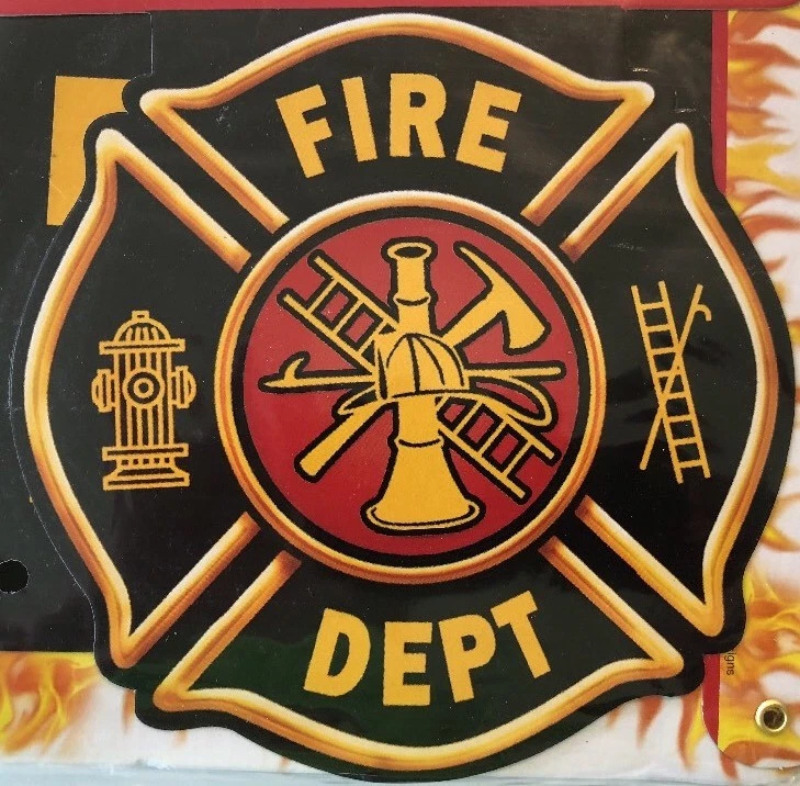 Banner de fiesta de feliz cumpleaños camión bombero departamento bomberos 9,25 pies Foto 2 de 4