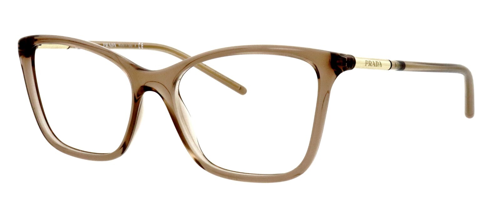 New PRADA VPR08W 05N-1O1 53mm Brown Translucent Eyeglass Frames Made in Italy