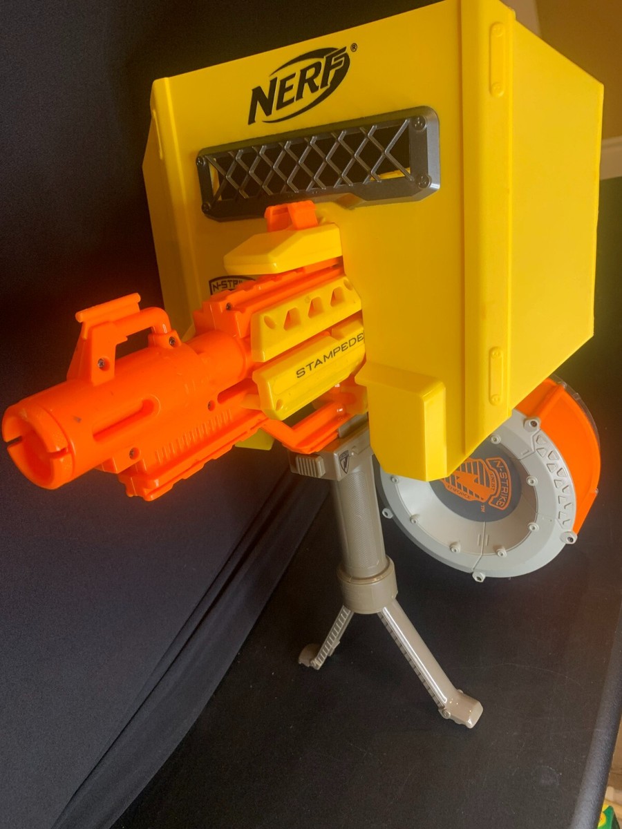 Nerf STAMPEDE ECS Strike Automatic BLASTER W/ bi-pod,Shield