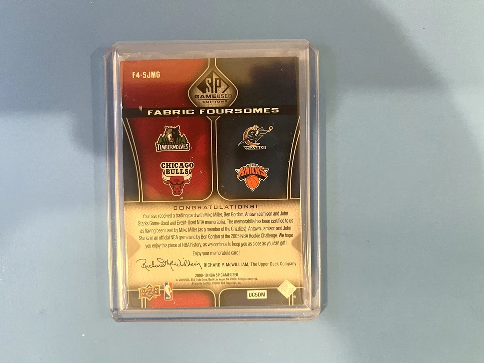 2009 UD SP GAME USED FARIV FOURSOMES MILLER GORDON JAMISON STARKS 174/199 - Image 4 of 4