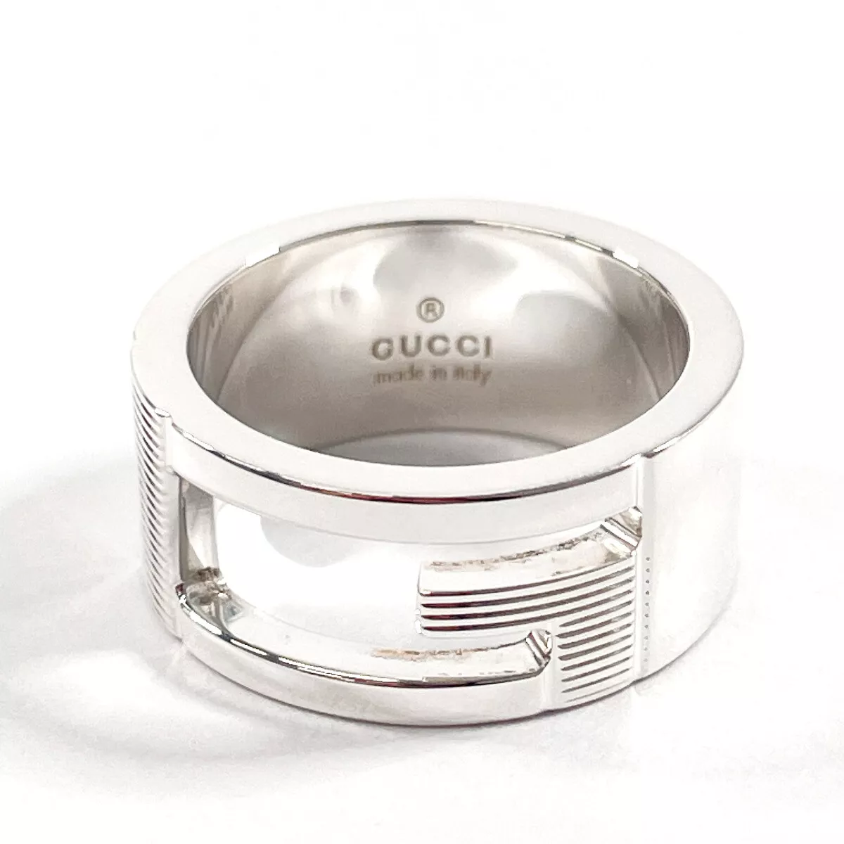 Bague GUCCI marque découpe G argent 925 4,5 (taille US) accessoire bijoux homme