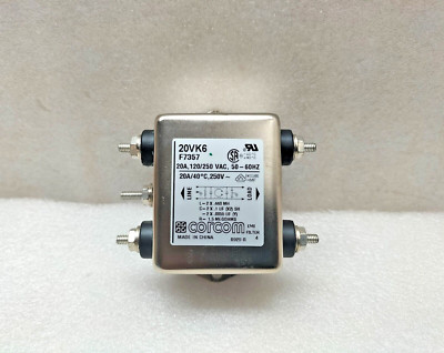 CORCOM 20VK6 EMI FILTER 20A,120/250 VAC,50-60Hz