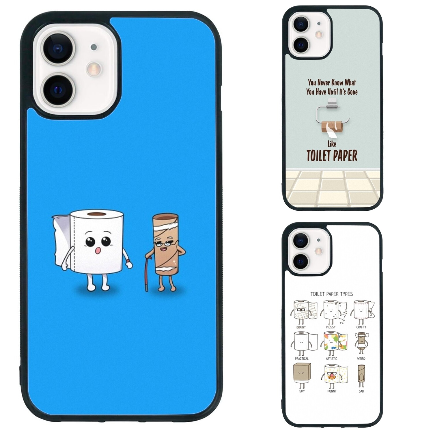 Lightweight Funny Toilet Paper Printed Case for iPhone SE4 12 13 14 15 16 Pro Max