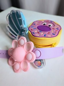 Purple Fidget Spinner Bracelet Glitter Hairbrush Purple Donut Coin Purse Gift