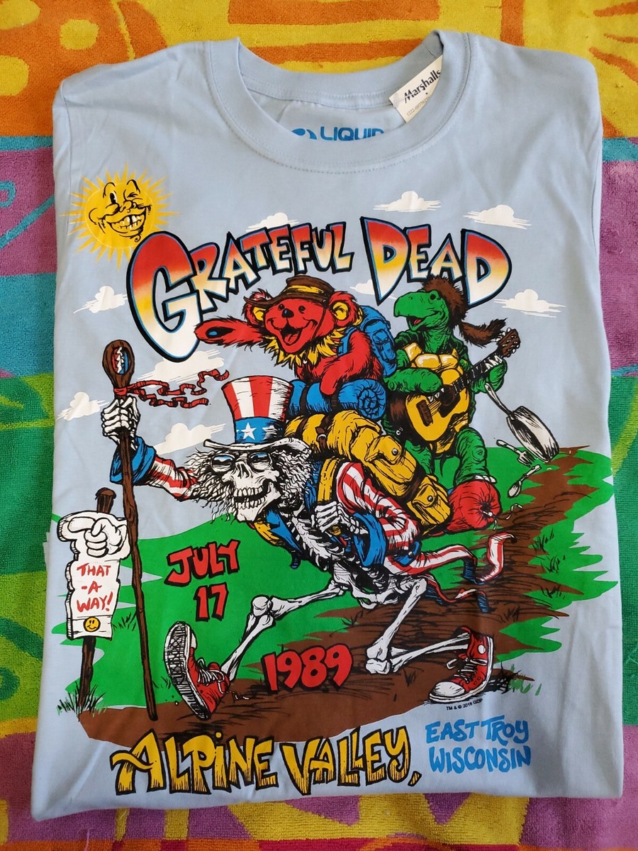 グレイトフル・デッド1989年 Tシャツ　vintage NEW Liquid Blue Grateful Dead Alpine Valley, July 17 1989 Retro