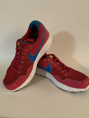 Nike Ladies Lunarlon Sz. 8 Sneakers, Hot Pink, Vibrant Blue & Neon Yellow Clean! | eBay