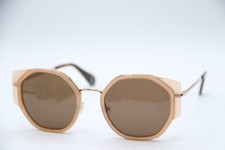NEW WOOW SUPER EDGY 2 COL.0382 BROWN GOLD TORT AUTHENTIC SUNGLASSES 52-20