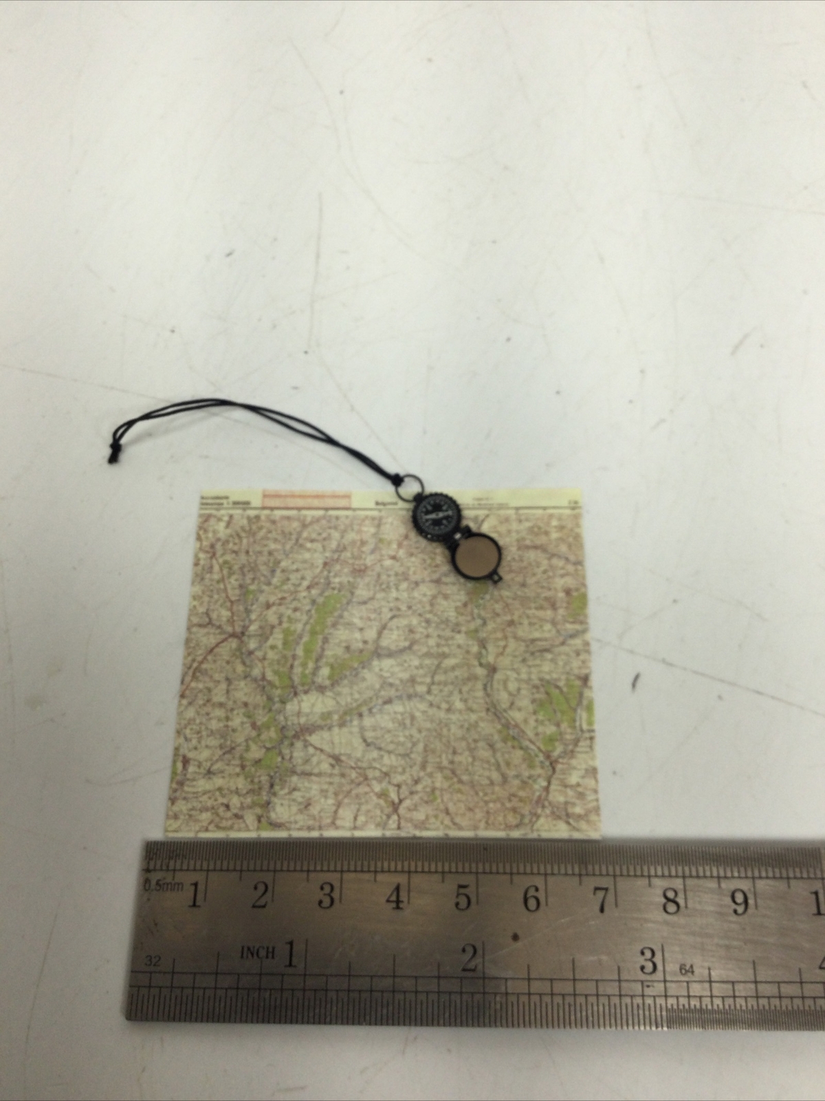 1/6 DID METAL NAVIGATIONAL COMPASS W/ TETHER & MAP SURVIVAL WW2 DRAGON ...
