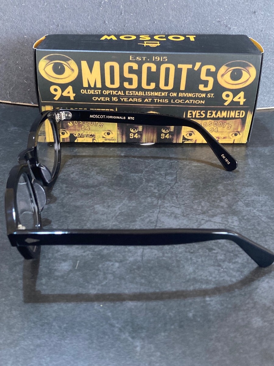 MOSCOT LEMTOSH Sunglasses Black plastic frame Clear lens 49-24-145