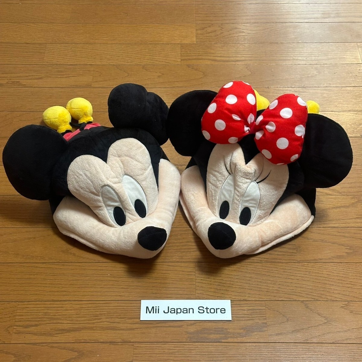 disney ミッキーマウス　ドレッドミニーロゴ帽子着マウス ラスタ風ぬいぐるみ Tokyo Disney Resort Mickey & Minnie Plush Hat Fan Cap Set of 2