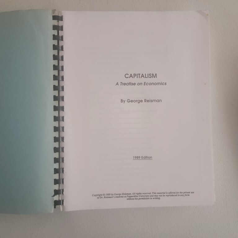Capitalism: A Treatise on Economics, George Reisman 1989 FREE