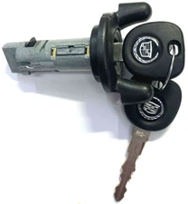NEW CADILLAC CTS 2003-2007 IGNITION LOCK CYLINDER SWITCH W/ 2 CHIPPED LOGO KEYS