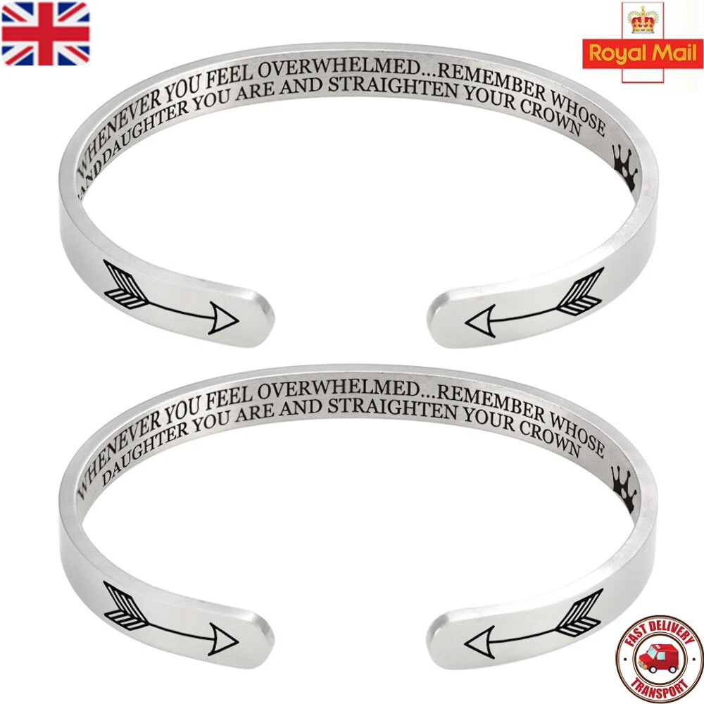 Silver bangle engraved shop with inspirational sayings