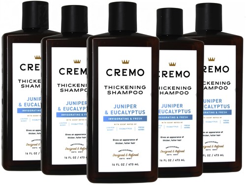 5er Pack - Cremo Wacholder & Eukalyptus Friseurqualität Verdickungsshampoo, 16 flüssige Unzen
