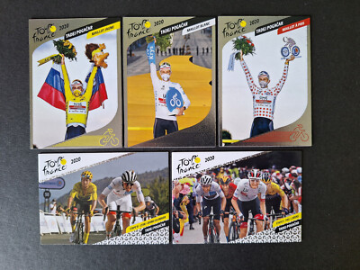 Lot 30 Cartes Tadej Pogacar Rookie Panini Tour De France 2020 - Maillot Jaune, Cyclisme