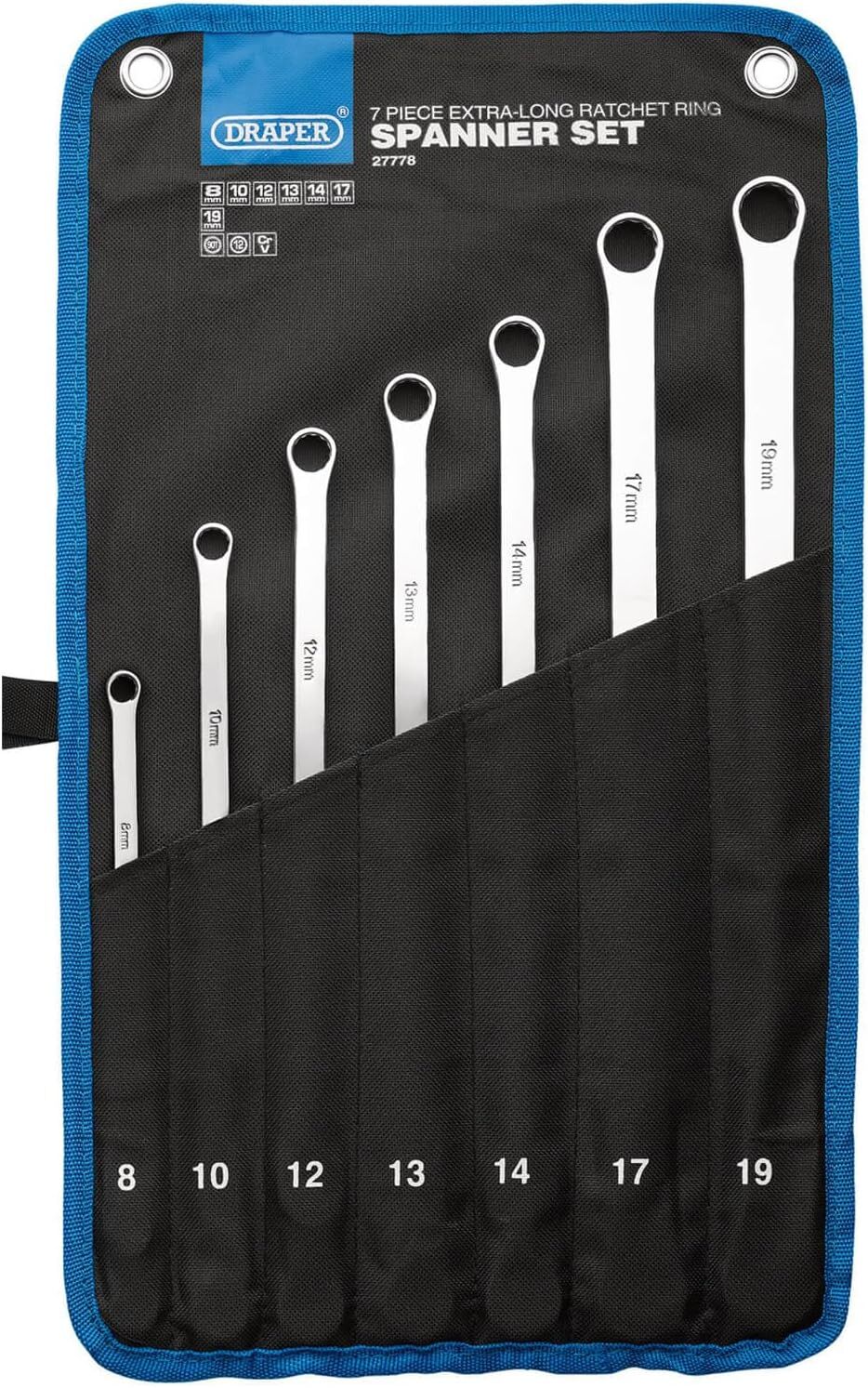 Draper Hi Torq 7 Piece Extra Long Double Ring Ratchet Spanner Set eBay