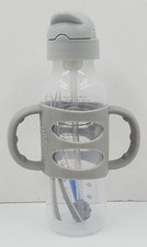 Dr. Brown's Milestones Sippy Bottle with Silicone Handles Gray Baby Kids Bottle