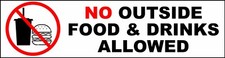 No Outside Food And Drink Decal Sticker